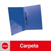 CARPETA VINIL CON GUSANO OFICIO AZUL
