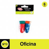 DEDOS DE GOMA N°11 COLORES SURTIDOS 6 UNIDADES ADIX 