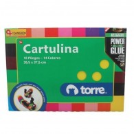 CARPETA CON PAPEL CARTULINA 18 PLIEGOS 14 COLORES 26.5X37.5 CM