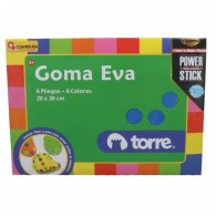 CARPETA CON GOMA EVA 6 PLIEGOS 6 COLORES 20X30 CM