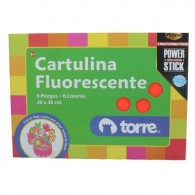 CARPETA CON PAPEL CARTULINA FLUORESCENTE 6 PLIEGOS 6 COLORES 26X38 CM
