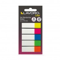 BANDERITAS ADHESIVAS 12X44 MM 5 COLORES 20 HOJAS