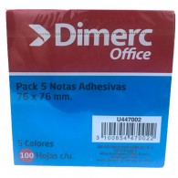 NOTA ADHESIVA 5 UN X 100 HOJAS 654 ULTRA COLOR