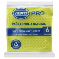 PAÑO ESPONJA 6 UN NATURAL AMARILLO