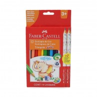 LAPICES DE COLORES 12 UNIDADES JUMBO HEXAGONAL FABER CASTELL