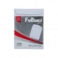SOBRE SACO 1/2 OFICIO BLANCO  25 UNIDADES 90 G FULTONS