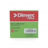NOTA ADHESIVA 654 76X76MM  100HJS 1UN VERDE NEON DIMERC