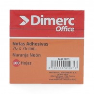 NOTA ADHESIVA 654 76X76MM. 100HJS 1UN NARANJA NEON DIMERC