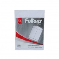 SOBRE SACO OFICIO BLANCO 25X35 CM.  25 UNIDADES FULTONS 