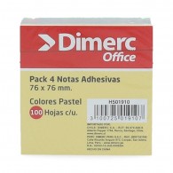 NOTA ADHESIVA DIMERC 654 PAQUETE 4 X 100 HOJAS PASTEL SURTIDO