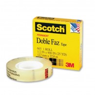 CINTA DOBLE CONTACTO 12 MM 22.8 MT TRANSPARENTE