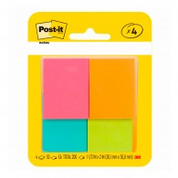 NOTA ADHESIVA  SURTIDO NEON T-653 3.5 X 4.8 CM  4 UN X 50 HOJAS