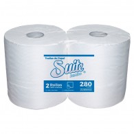 TOALLA PAPEL JUMBO HOJA SIMPLE 2 ROLLOS EXTRA BLANCO 280 MT