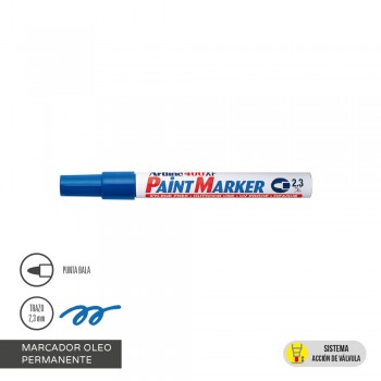 MARCADOR PERMANENTE OLEO PUNTA REDONDA 400 COLOR AZUL