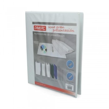 ARCHIVADOR CATÁLOGO A4 3 ANILLOS 1 PULGADAS BLANCO DIMERC