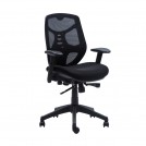 SILLA ESCRITORIO IDENTITY ERGONOMICA RESPALDO MEDIO CON BRAZO NEGRO