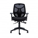 SILLA ESCRITORIO IDENTITY ERGONOMICA RESPALDO MEDIO CON BRAZO NEGRO