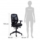 SILLA ESCRITORIO IDENTITY ERGONOMICA RESPALDO MEDIO CON BRAZO NEGRO