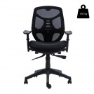 SILLA ESCRITORIO IDENTITY ERGONOMICA RESPALDO MEDIO CON BRAZO NEGRO