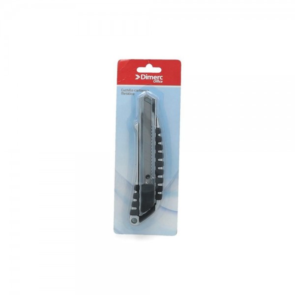 CUCHILLO CARTONERO METALICO CON GRIP GRANDE HOJA 18 MM