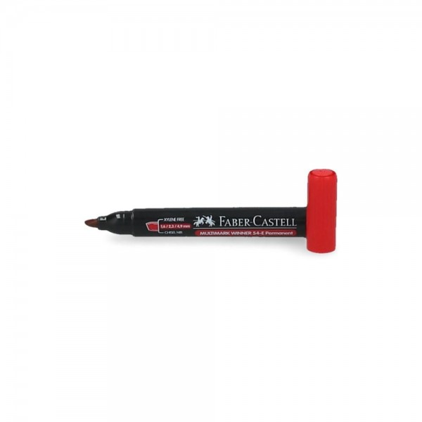 MARCADOR PERMANENTE DESECHABLE PUNTA BISELADA COLOR ROJO N54-E