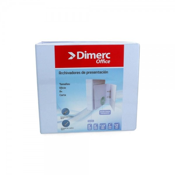 ARCHIVADOR CATALOGO CARTA 2 AROS 3.0 BLANCO