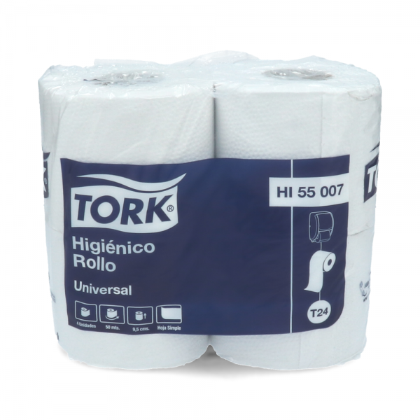 PAPEL HIGIENICO HOJA SIMPLE 50 MT 4 ROLLOS UNIVERSAL