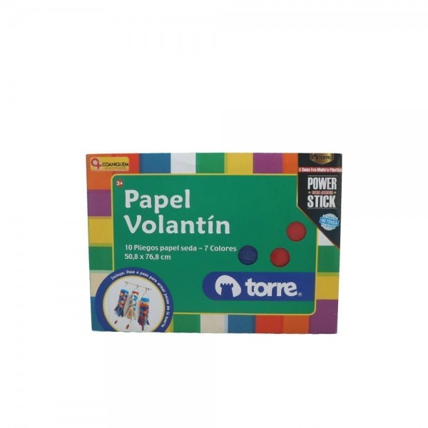 CARPETA CON PAPEL VOLANTIN 10 PLIEGOS 7 COLORES 50.8X76.8 CM