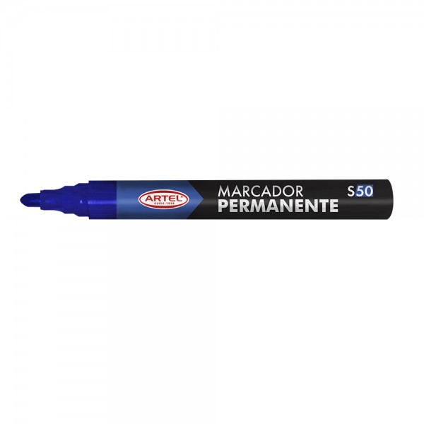 MARCADOR PERMANENTE S50 PUNTA REDONDA AZUL