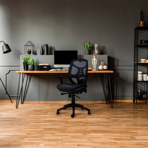 SILLA ESCRITORIO IDENTITY ERGONOMICA RESPALDO MEDIO CON BRAZO NEGRO