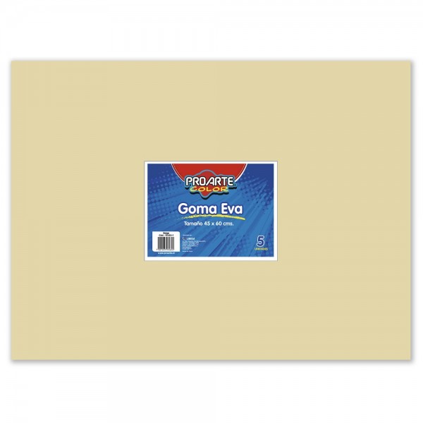 GOMA EVA BEIGE 45 X 60 CM 5 HOJAS