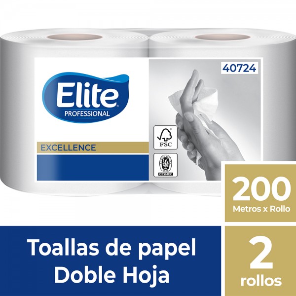 TOALLA EXCELLENCE DOBLE HOJA 200 MT X 2 ROLLOS