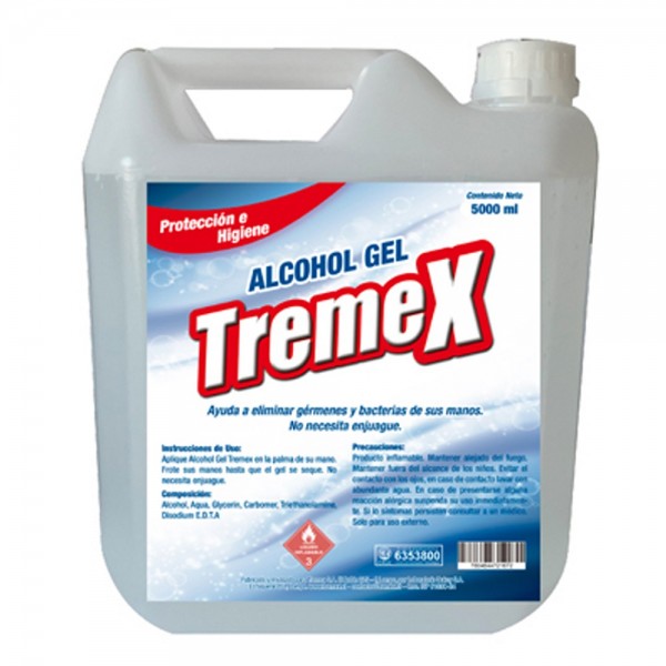 ALCOHOL GEL CON VALVULA 5 LT