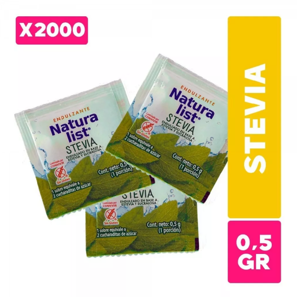 ENDULZANTE EN POLVO STEVIA 2000 SOBRES