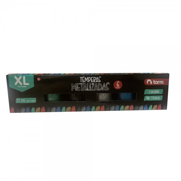 TEMPERA METALICA 6 COLORES