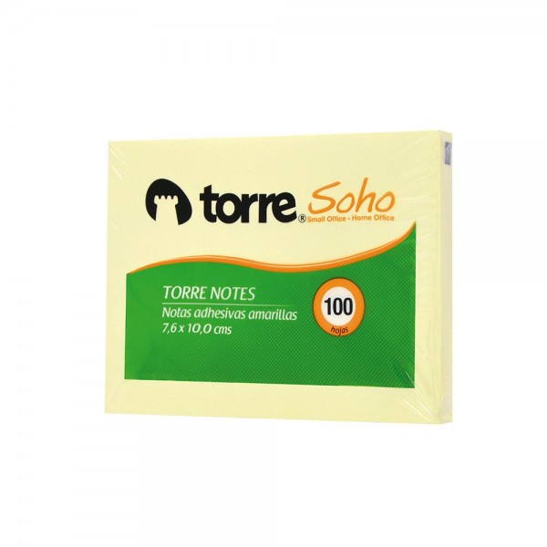 NOTA ADHESIVA  AMARILLO 10 X 7.6 CM 1 UN X 100 HOJAS