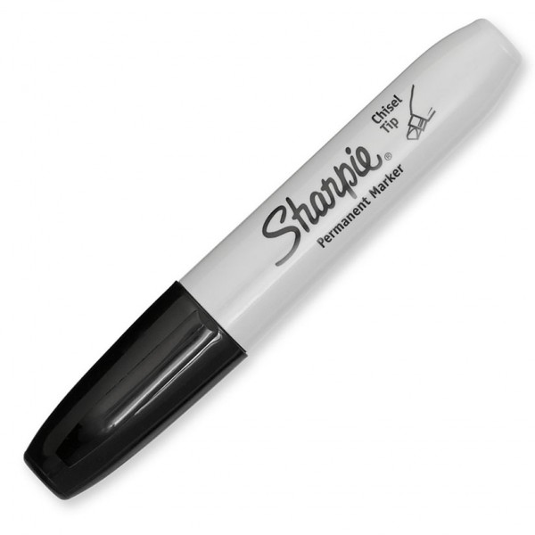 MARCADOR PERMANENTE PUNTA BISELADA  NEGRO CHISEL    