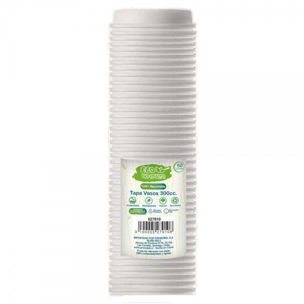TAPA VASO 10 OZ PLASTICO ECO 50 UN