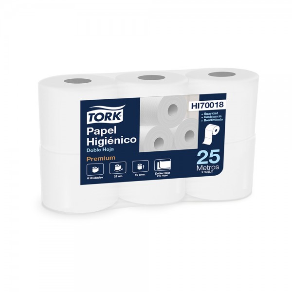 PAPEL HIGIENICO PREMIUM DOBLE HOJA 6X25 MT