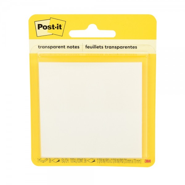 NOTA ADHESIVA 73 X 73 MM TRANSPARENTE 36 HOJAS