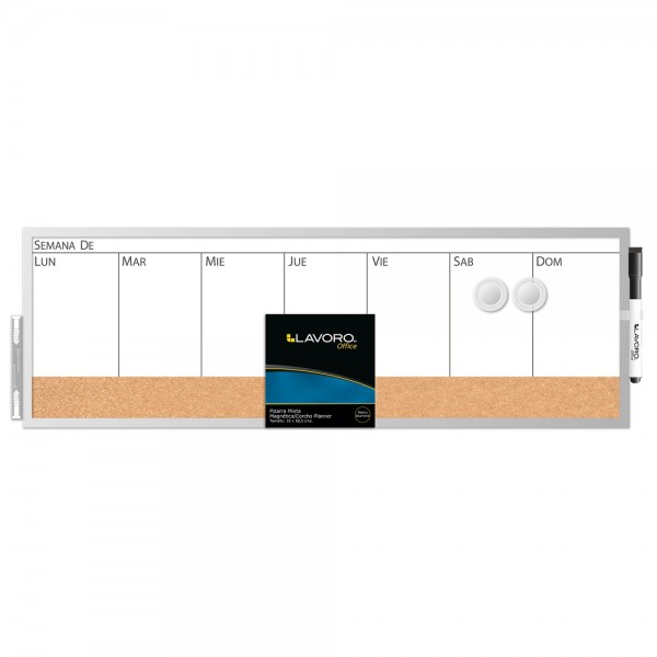 PIZARRA MIXTA MAGNETICA CORCHO PLANNER 19X58.5