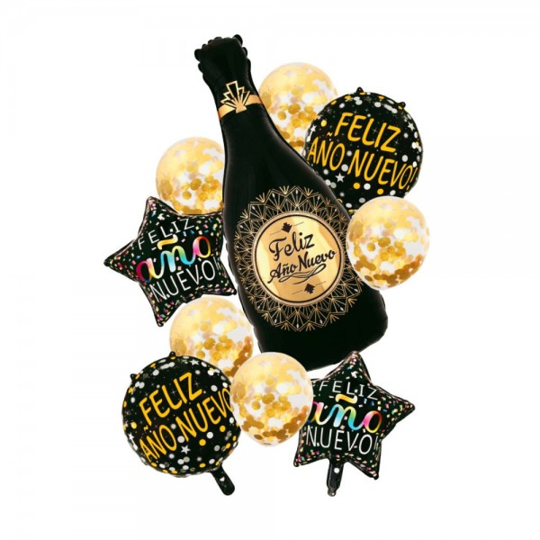SET 10 GLOBO FELIZ AÑO NUEVO X 1 UN