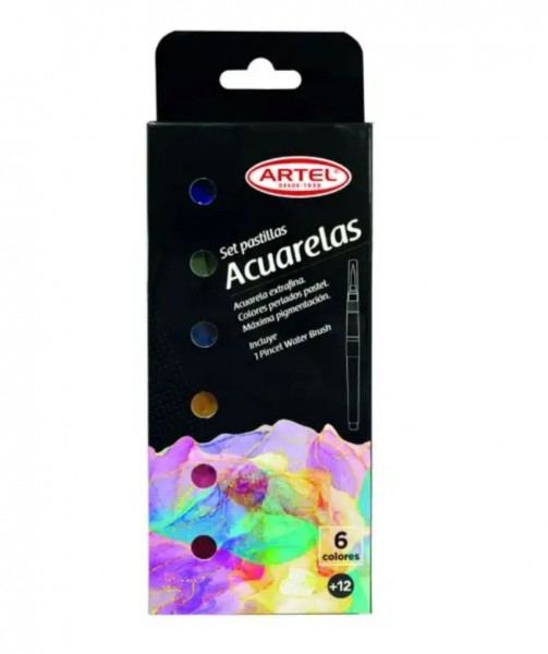 ACUARELA 6 COLORES METALICO/PASTEL 