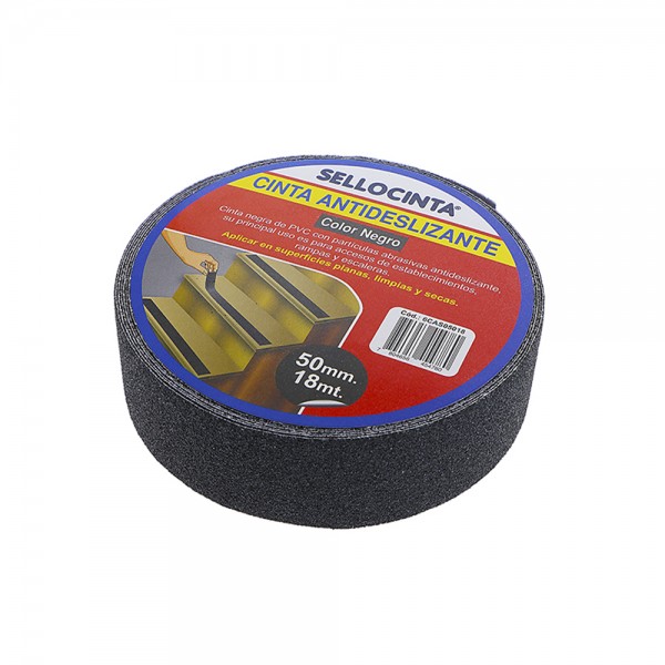 CINTA ANTIDESLIZANTE NEGRA 50 MM X 18 MT
