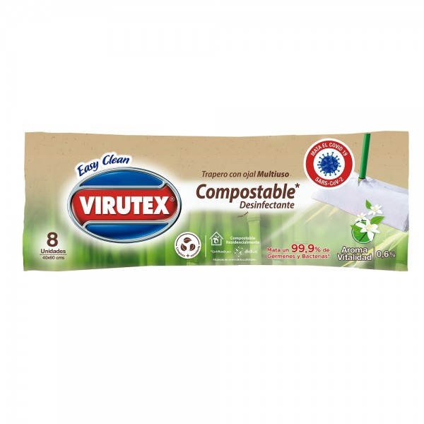 TRAPERO MULTIUSO DESINFECTANTE CON OJAL COMPOSTABLE