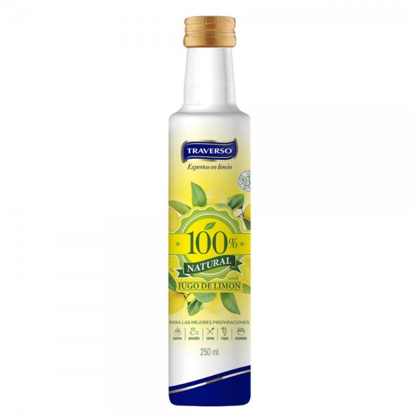JUGO DE LIMON VIDRIO 100% NATURAL 250 CC