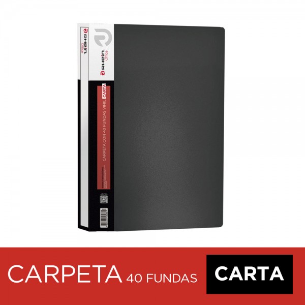 CARPETA CON FUNDAS CARTA/A4 NEGRA 40 FUNDAS