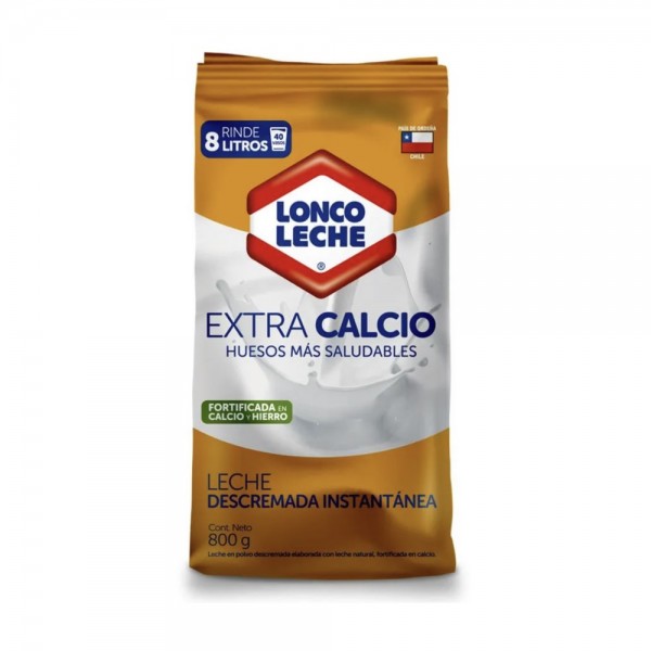 LECHE POLVO DESCREMADA EXTRA CALCIO 800 GR