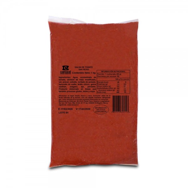 SALSA DE TOMATE BOLSA 1 KG