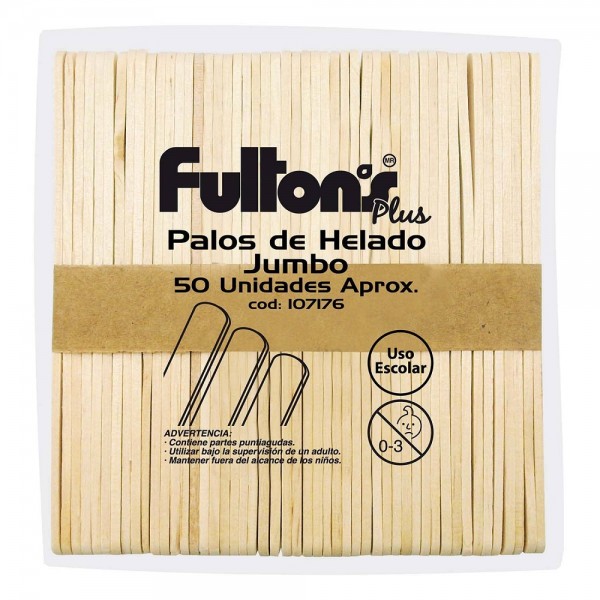 PALOS DE HELADO NATURAL JUMBO 50 UN
